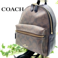 Coach Signature Canvas Mini Backpack Purple Trim — listing 2