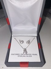 Sapphire Blue CZ Princess-Style Pendant Necklace & Earrings Jewelry Set — listing 5