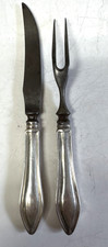 Antique 3-Piece Sterling Silver Handle Carving Set with Fork, Knife & Sharpening Steel — listing 2