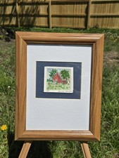 Framed Watercolor Print of Rustic Barn in Rustic Wood Frame, listing 2