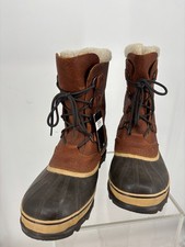 Vintage Sorel Caribou Winter Pac Boots, Tan Leather & Black Rubber, Removable Wool Liner, Made in Canada, Size 7 — listing 3