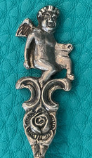 Antique Sterling Silver Figural Cherub Heart-Bowl Souvenir Salt Spoon — listing 5