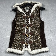 Curio Sleeveless Sweater Vest, Warm-Toned Multi Boucle Knit with Decorative Button — listing 3