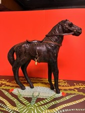 Vintage Leather-Wrapped Horse Figurine with Saddle and Bridle — listing 4