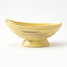 Vintage McCoy Harmony Line Oval Pedestal Planter, Orange with Combed Stripe Glaze — listing 6