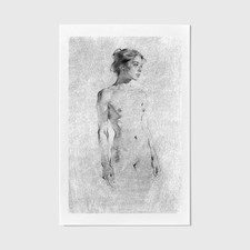 Original Charcoal/Graphite Figure Drawing, Hand-Signed and Dated 1976 — listing 2