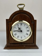 Ethan Allen Wood Mantel Shelf Clock with Brass Roman Numeral Dial — listing 2