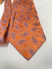 Countess Mara All Silk Necktie, Gold/Grey/Burgundy Abstract Leaf Pattern — listing 6