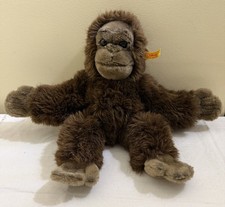 Vintage Cream & Pink Plush Gorilla/Monkey with Satin Rosebud — listing 3
