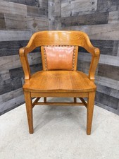 Vintage Bankers Armchair Solid Wood Mid-Century Office Chair — listing 6
