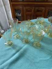 Vintage Depression Glass 9-Inch Green Uranium Glass Dinner Plate, Cameo 'Ballerina' Pattern — listing 5