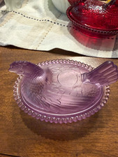 Miniature Amber Glass Nesting Hen on Nest Covered Dish, 3.5 inch — listing 5