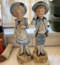 Miniature Bisque Porcelain Lady Figurine with Applied Lace Skirt — listing 2