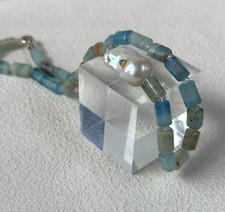 1980s Turquoise Nugget and Cultured Pearl Beaded Necklace, 23" with 14K Gold Filigree Clasp 14K stamped — listing 2
