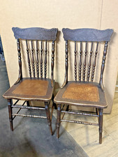 Antique Victorian Pressed-Back Oak Rocking Chair with Bentwood Arms and Spindle Back, circa 1890-1910 — listing 3