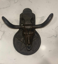 Cast Iron Texas Longhorn Steer Head Door Knocker with Lone Star — listing 4