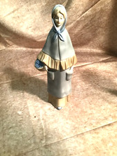 Vintage Grandmother Porcelain Character Doll in Green Velvet Dress with Pearl Collar — listing 5