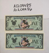 1987 Disney Dollars Series A $1 and $5 Set (Backs, First Series) — listing 3