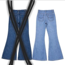 Vintage 1970s Levi's Bell Bottoms Orange Tab Denim Jeans, Deadstock with Original Hang Tag — listing 3