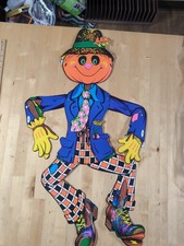 Beistle Die-Cut Cardboard Halloween Scarecrow Jointed Decoration with Tissue Paper Arms and Legs