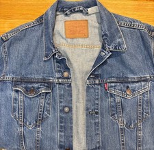 Vintage Levi's Denim Trucker Jacket, All Cotton, Made in USA, Size 42 70506