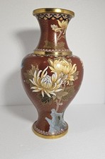 Pair of Chinese Cloisonné Enamel Bud Vases with Floral and Scrollwork Motif — listing 5