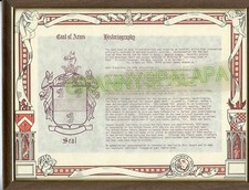 Framed Hand-Painted 'Guiney' Family Coat of Arms Heraldic Crest — listing 2