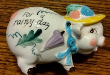 Vintage Redware/Stoneware Piggy Bank, Brown Glaze with Tan Spots, 6 inch — listing 4