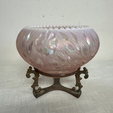 Fenton Iridescent Opalescent Glass Rose Bowl with Petal Ruffled Rim — listing 3