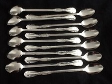 Set of 4 Stainless Steel Iced Tea Spoons with Ornate Baroque-Style Pierced Handles — listing 2