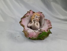 Antique Bisque Porcelain Winged Cherub Angel Figurine, Crossed Arrows Mark — listing 4