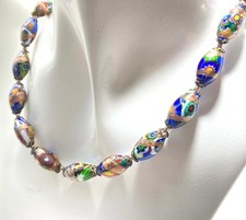 Vintage Venetian Murano Aventurine Copper Fleck Glass Bead Necklace — listing 3