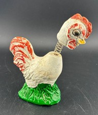 Vintage Chalkware Bobblehead Baby Chick Figurine with Spring Neck