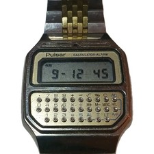 Pulsar Y739-5019 Calculator-Alarm Digital LCD Watch Two-Tone — listing 5