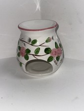 Ceramic Textured Egg-Shaped Tealight Candle Holder / Oil Warmer with Floral Motif Yes, there's a stamped or painted mark — listing 5