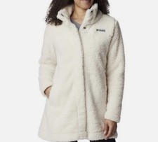 Columbia Sherpa Fleece Full-Zip Jacket Tan Camo Print Size S — listing 3