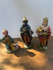 Framed Vintage Three Wise Men / Three Kings Christmas Card Print on Textured Paper, Gold-Foil Accented — listing 2