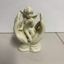 Vintage Bisque Porcelain Praying Cherub Angel Figurine