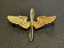 WWII US Army Air Corps Aviation Cadet Winged Propeller Collar Insignia Pin — listing 2