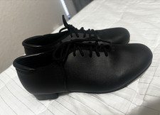 Black Leather Lace-Up Tap Shoes Size 9 — listing 2