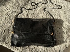 Vintage Glomesh Black Metal Mesh Evening Clutch with Gold-Tone Frame — listing 4