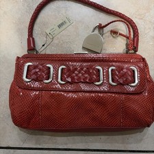 Adrienne Vittadini Gray Pebbled Faux Leather Winged Satchel with Tassel Charm — listing 2