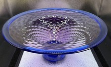 Hand-Blown Art Glass Pedestal Vase with Cream Crackle Bowl and Clear Looped Stem — listing 5