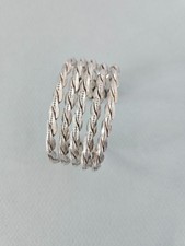 Sterling Silver Multi-Strand Woven Foxtail Bracelet with Filigree Station Links, 7.5", listing 5
