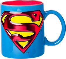 Superman Logo Splatter 14 oz Ceramic Coffee Mug by Silver Buffalo (DC Comics), listing 4