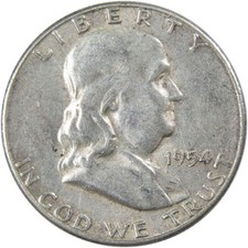 1954-S Franklin Half Dollar, 90% Silver US Coin — listing 6