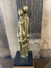 Brass Abstract Figural Sculpture, Kneeling Nude Figure with Spherical Head, listing 5