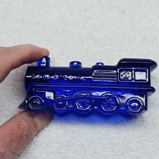Cobalt Blue Glass Train Set - Locomotive and Two Cars (3-Piece Candy Dish / Planter Set) — listing 3