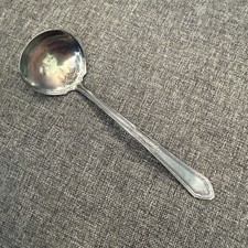 Holmes & Edwards Silverplate Repousse Floral Cream Ladle / Sauce Ladle Only numbers/symbols — listing 3