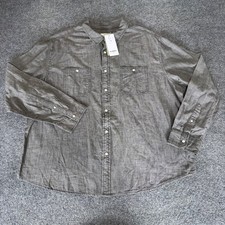 Goodfellow & Co Men's Light Wash Chambray Long-Sleeve Button-Up Shirt, Size XL — listing 4